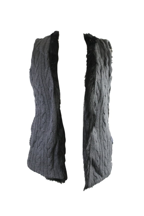 Womens Reversible Faux-Fur Sweater Vest S