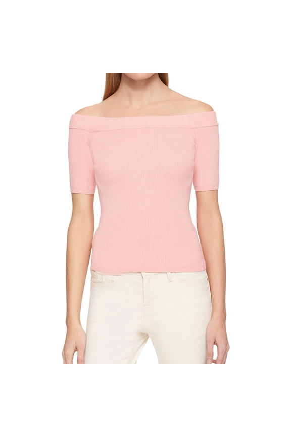 Womens Ribbed Knit Sweater, Pink, X-Large