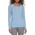 thumbnail image 1 of Tommy Hilfiger Womens Ruched Square Neck Pullover Top, 1 of 2