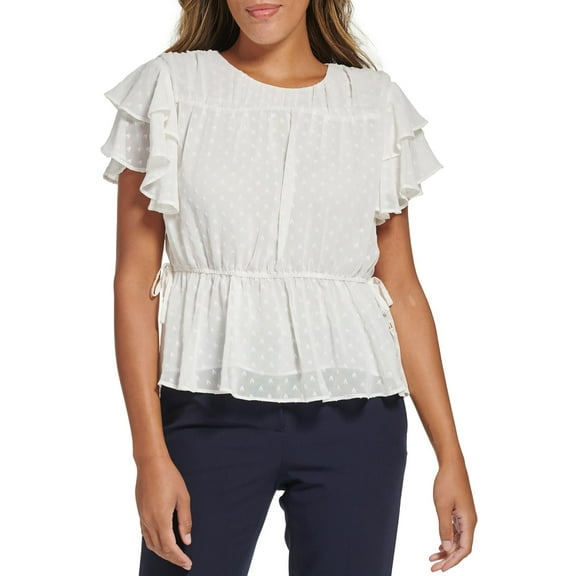 Tommy Hilfiger Womens Ruffled  Blouse