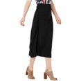 thumbnail image 1 of Tommy Hilfiger Womens Side Ruched Midi Skirt, Black, X-Large, 1 of 2