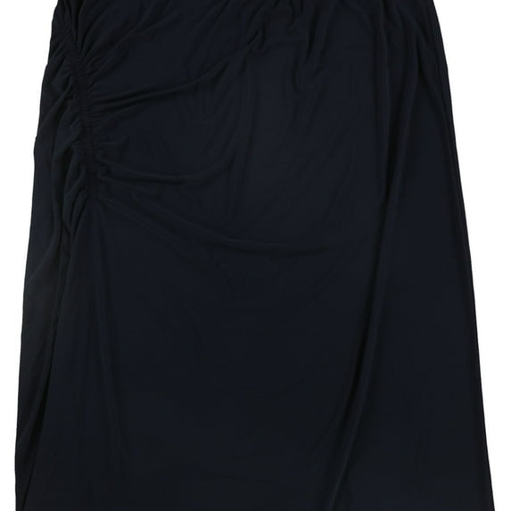 Tommy Hilfiger Womens Side Ruched Midi Skirt, Blue, X-Large