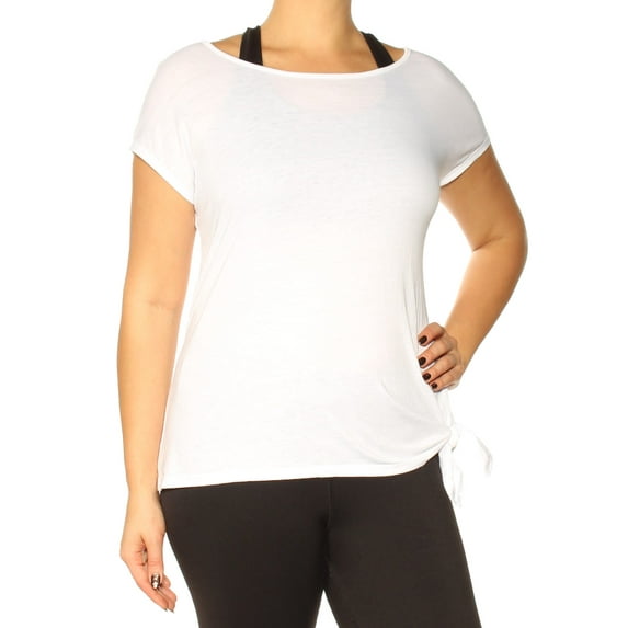 Tommy Hilfiger Womens Side Slit Basic T-Shirt, White, Large