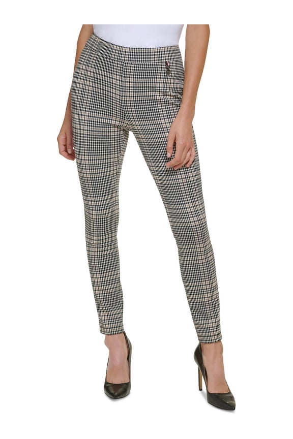 Womens Stretch Houndstooth Skinny Pants