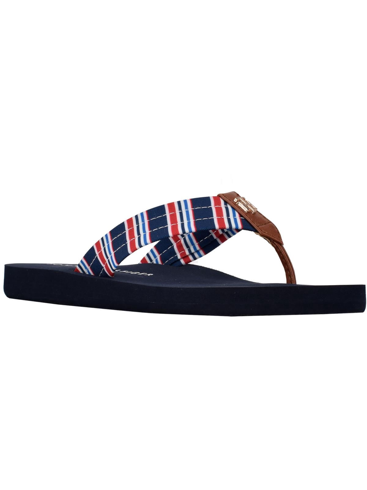 Tommy Hilfiger Womens Striped  Flip-Flops