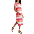 thumbnail image 1 of Tommy Hilfiger Womens Striped Polo Midi Dress Warm Combo S, 1 of 1