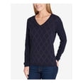 thumbnail image 1 of Tommy Hilfiger Womens Studded Knit Sweater, Blue, Small, 1 of 5