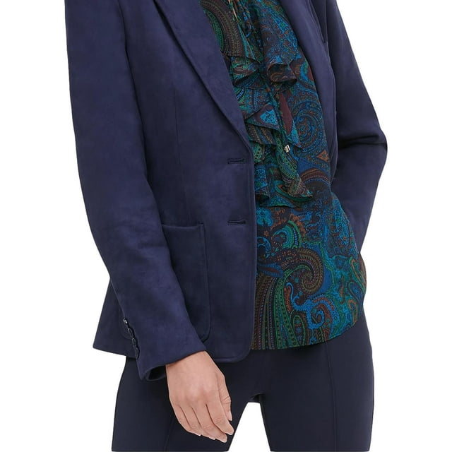 Tommy Hilfiger Womens Suit Separate Business TwoButton Blazer Navy 6