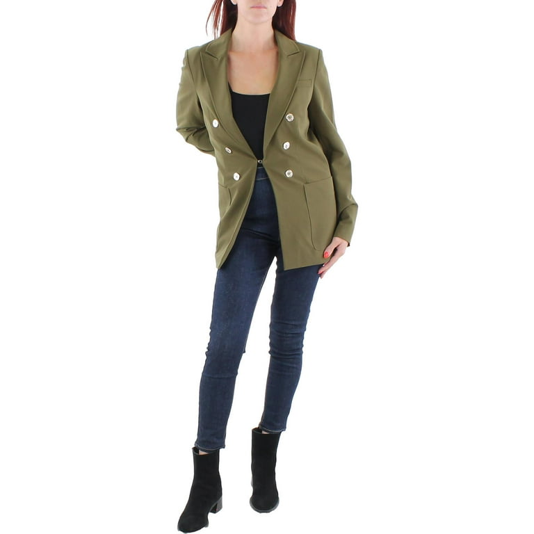 Tommy Hilfiger Womens Double Breasted Blazer Jac Dark Olive 10 - Main Image
