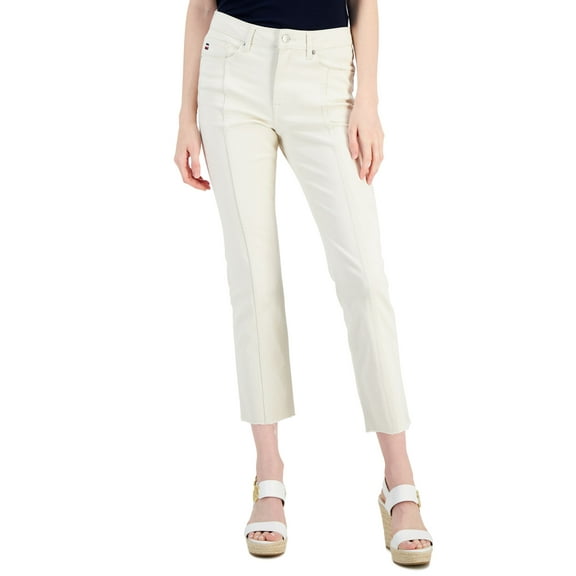 Tommy Hilfiger Womens Tribeca Raw Hem Front Seam Jeans Jea Natural 4