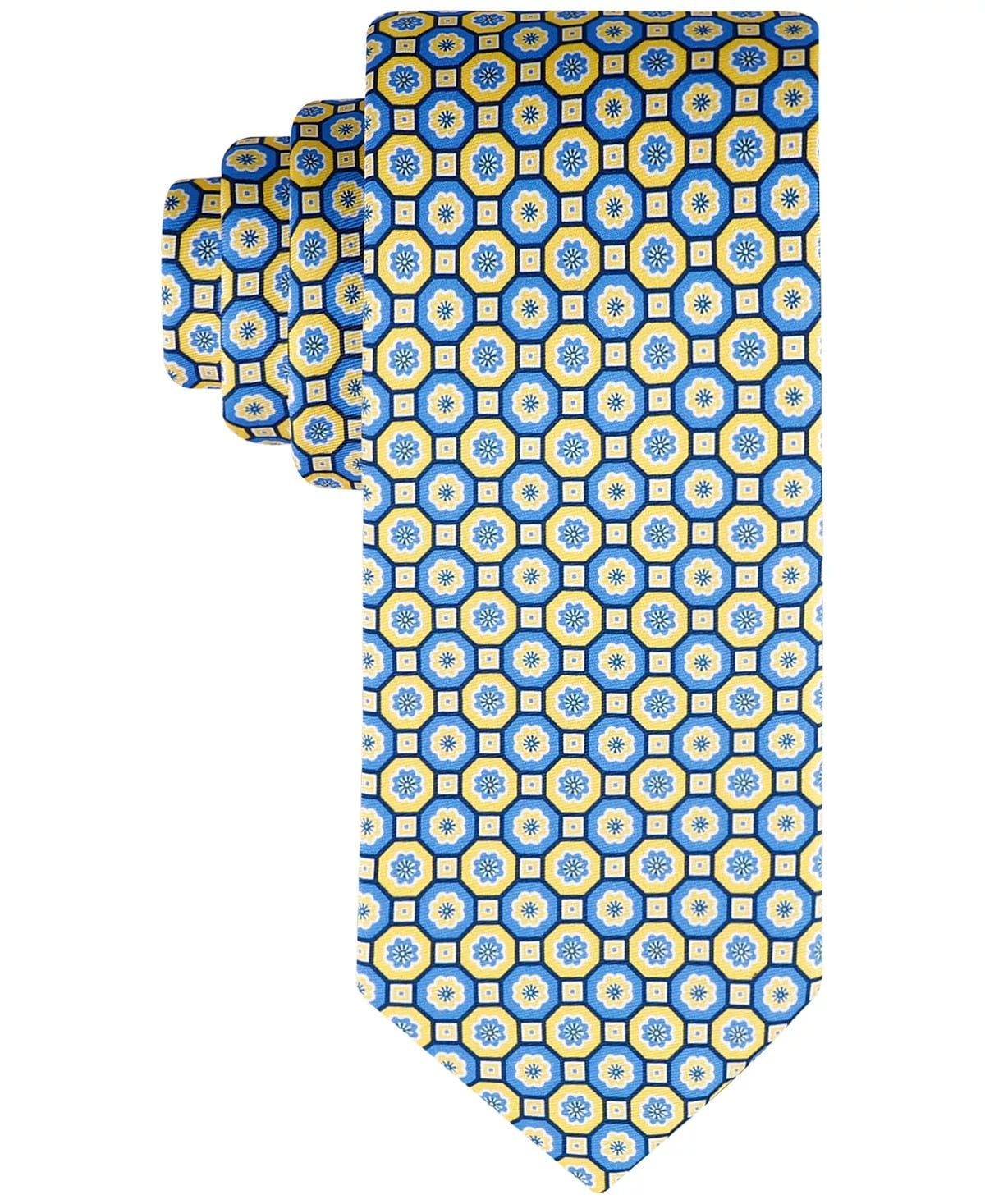 Tommy Hilfiger Men Tie Necktie One Size Yellow Geometric