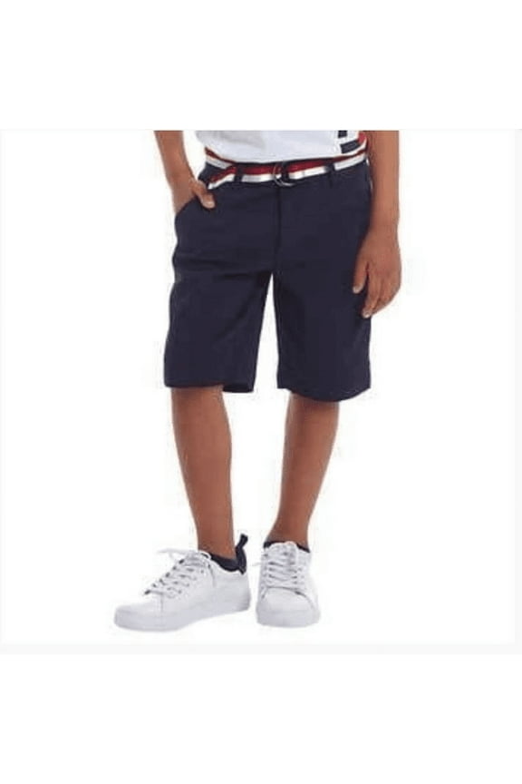 Youth Boys School Uniform Cotton Chino Shorts with Belt