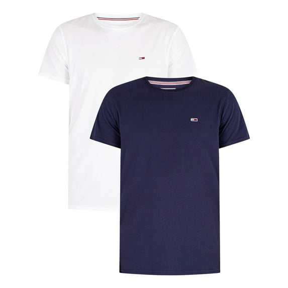 Tommy Jeans 2 Pack Slim Jersey T-Shirts, Multicoloured