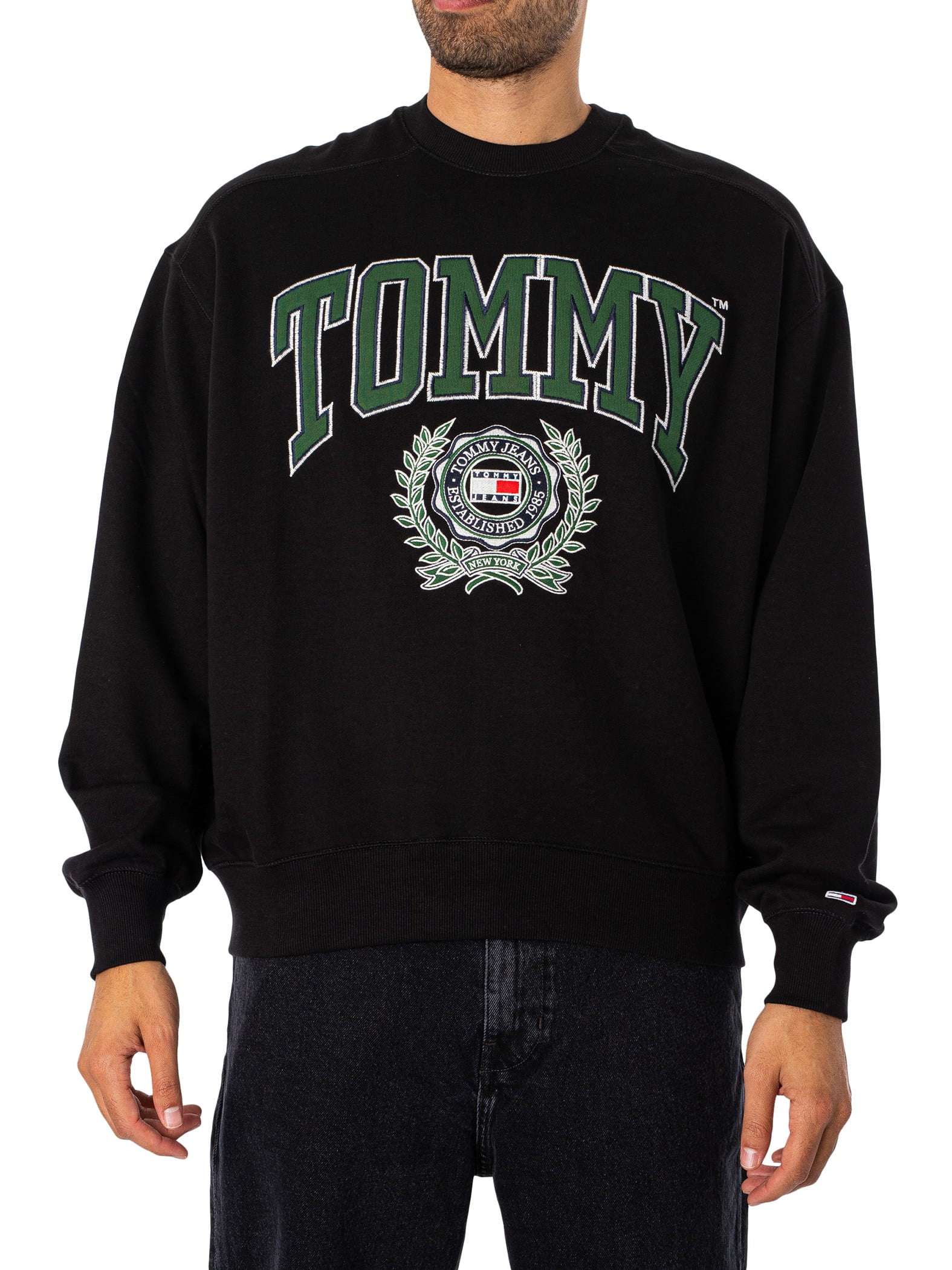 Sz XS Tommy Jeans Black Graphic Hoodie Sweater on sale