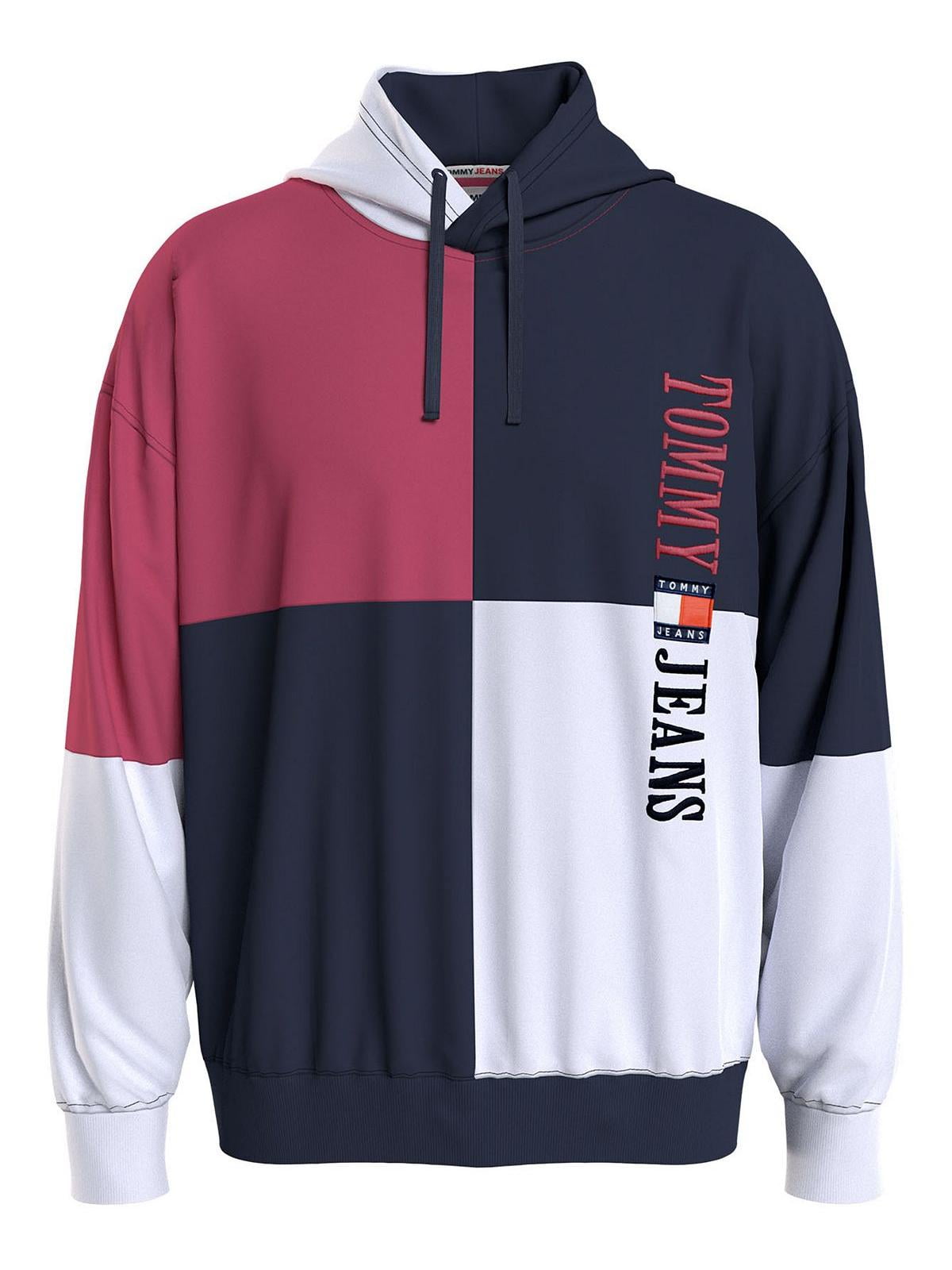 Ppsnabha Tommy Jeans Colour Block Logo Sweatshirt Hoodie Outlet