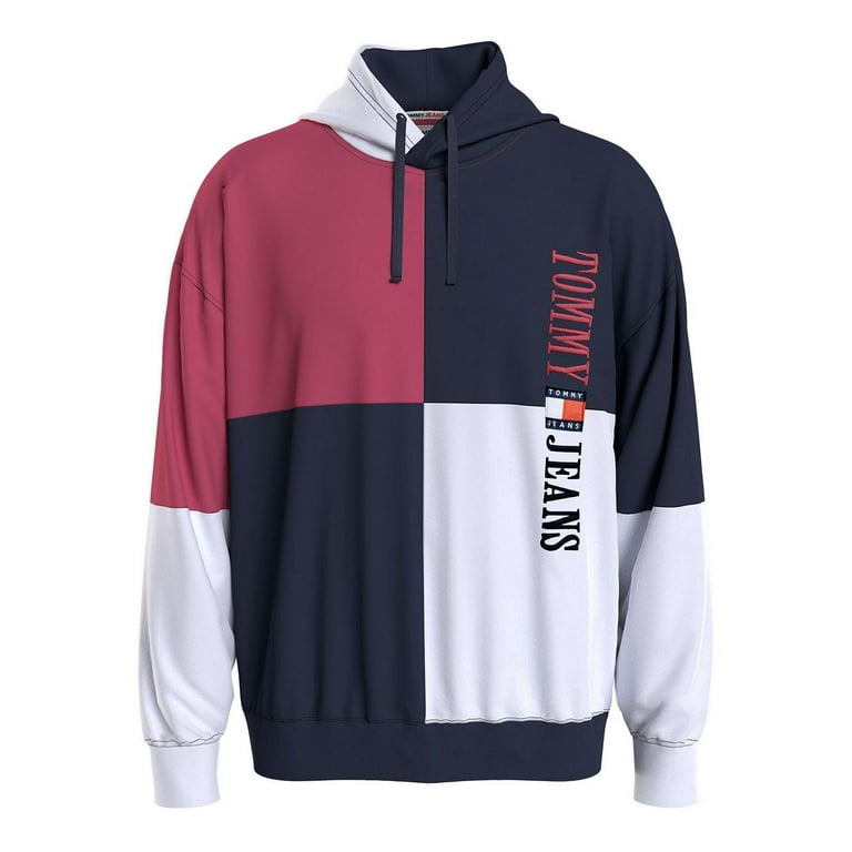 Jeans Men's Color Block Hoodie Clothing Custom Patchwork