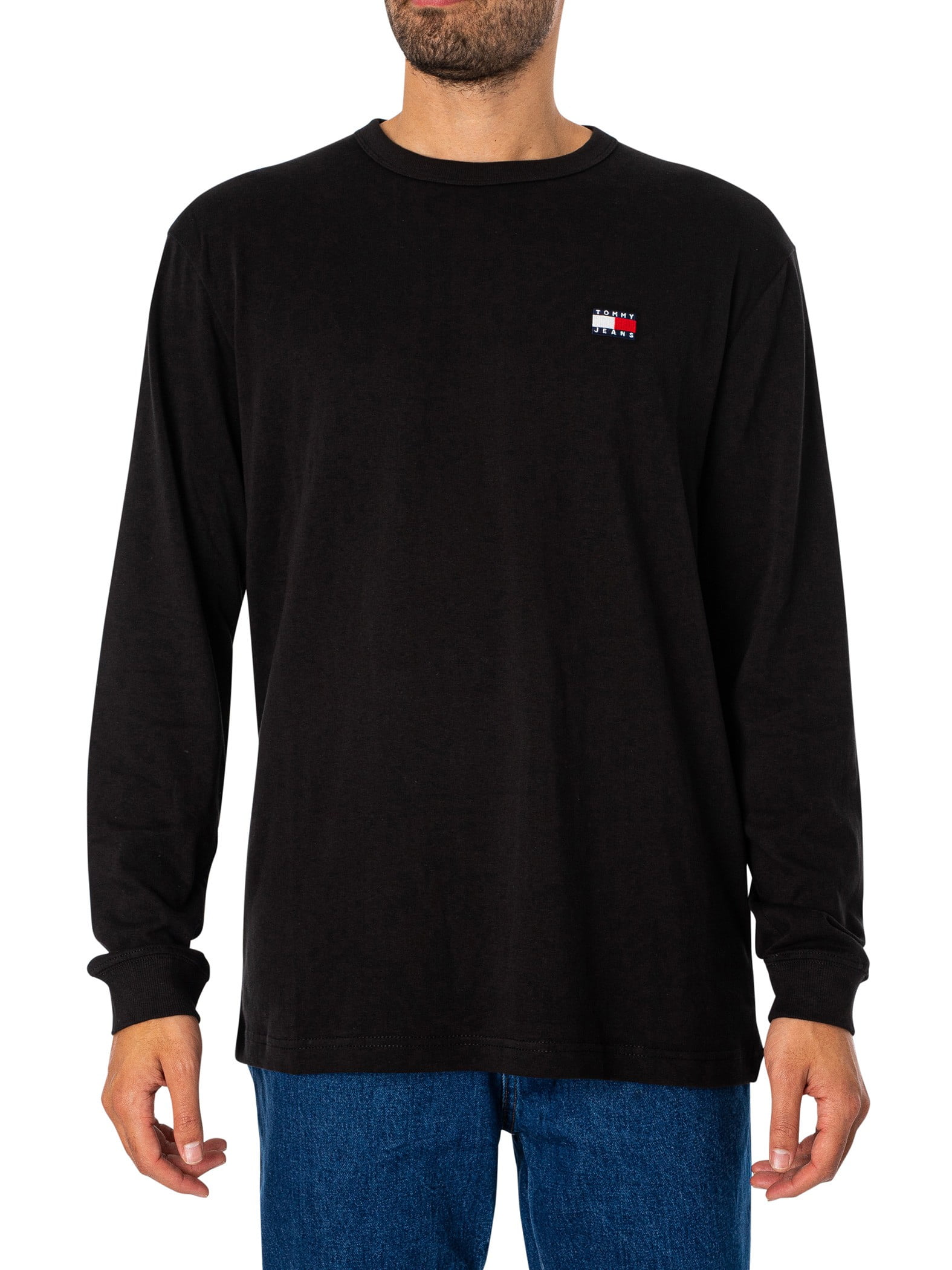 Tommy Jeans Regular Badge Longsleeved T-Shirt, Black | Sportshirts