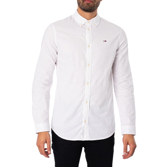 Tommy Jeans Slim Stretch Oxford Shirt, White