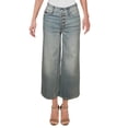 thumbnail image 1 of Tommy Jeans Women's Cropped Button-Fly Wide-Leg Jeans (26, Elliot Blue), 1 of 2