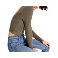 thumbnail image 1 of Tommy Jeans Womens Cut-Out Cropped Pullover Top, 1 of 3