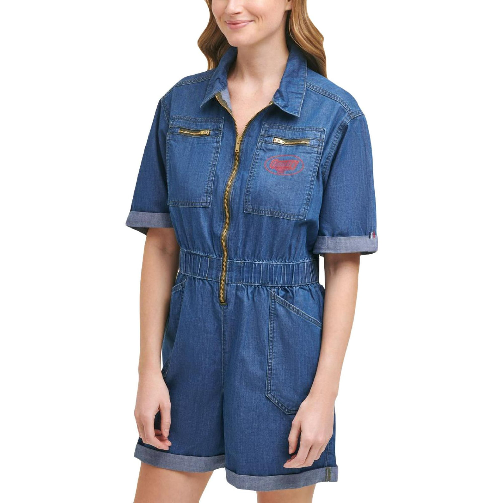 ego Intens Ooze Tommy Jeans Womens Smocked Collared Romper - Walmart.com