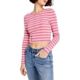 thumbnail image 1 of Tommy Jeans Womens Striped Ribbed T-Shirt, 1 of 2