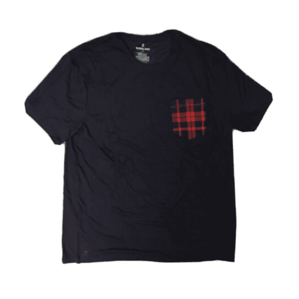 Tommy John Men's Pajama Crew Neck Pocket Tee, Second Skin, Night Sky/Cocoa, Lg