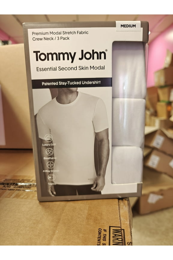 Men's White 3 Pack Second Skin Crewneck Undershirt, XL