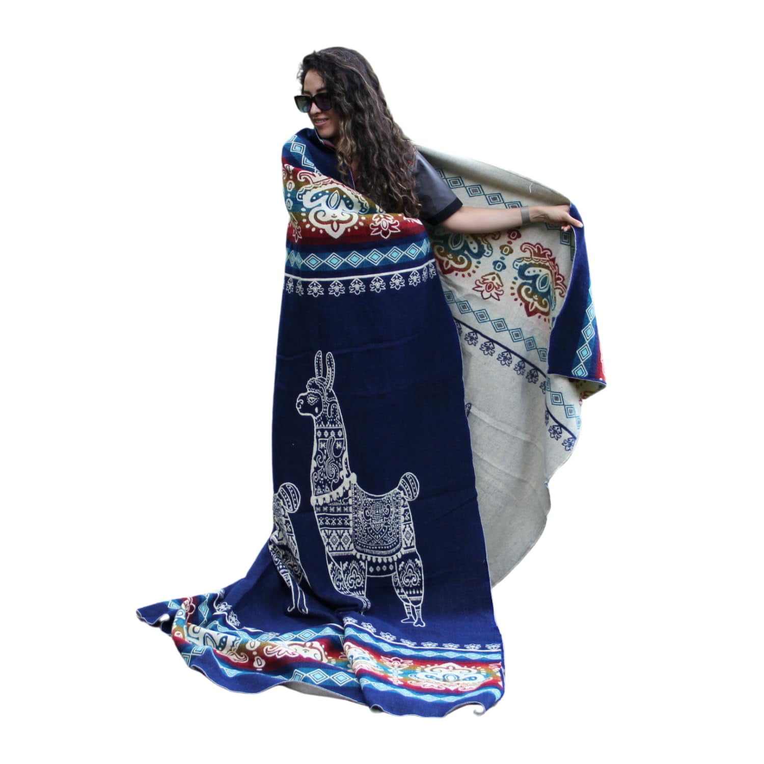 Tommy Lion Alpaca Wool Blanket 80x90 in, Hypoallergenic, Soft