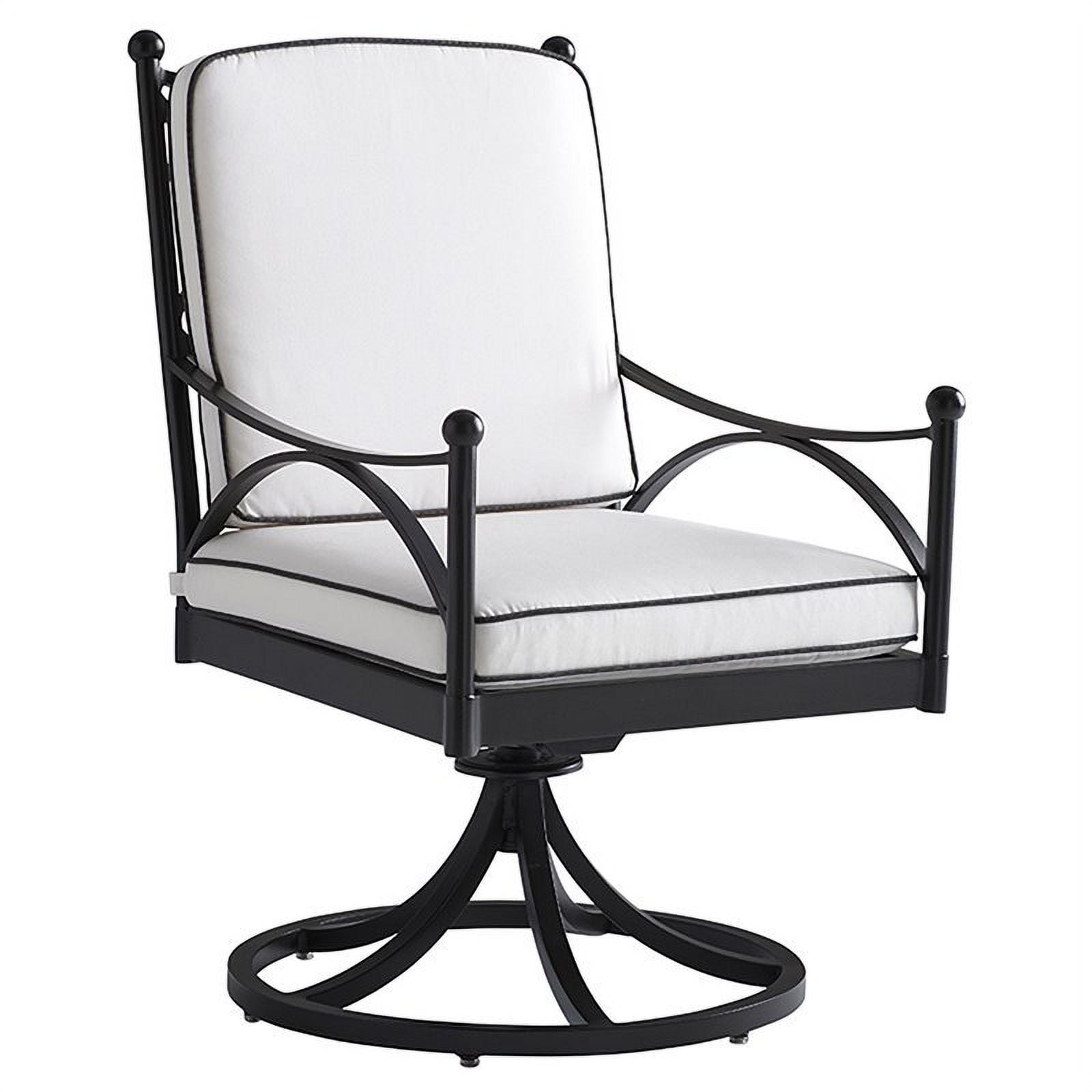 Tommy Pavlova 18"H Swivel Rocker Patio Dining Chair in Graphite/Plain Cushion