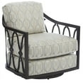 thumbnail image 1 of Tommy Royal Kahala X-Pattern Swivel Chair in Deep Umber/White Printed Cushions, 1 of 3