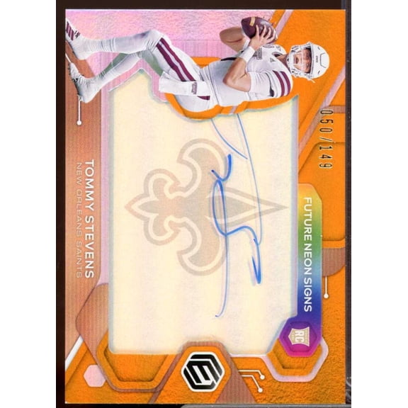 Tommy Stevens Card 2020 Panini Elements Future Neon Signs Autograph Orange #17