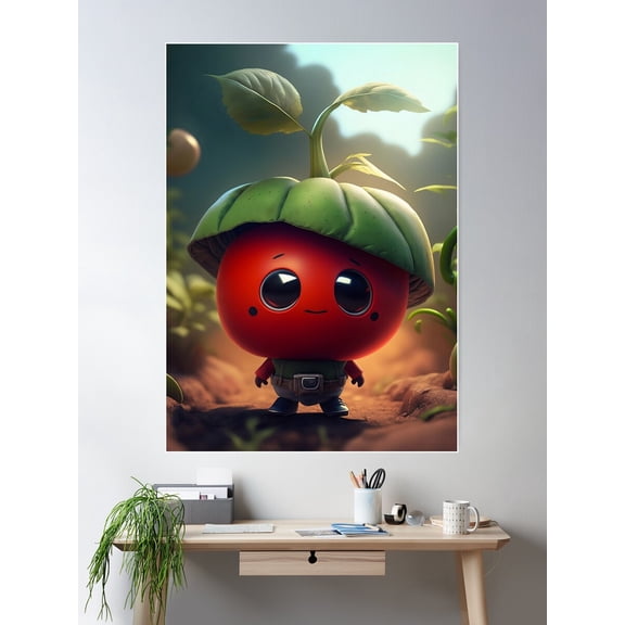 Tommy The Tomato Trooper Poster Wall Art, Modern Wall Decor For Living Room Bedroom, 12x18 UNFRAMED
