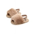 thumbnail image 1 of Tommyfit Baby Girl Fluffy Fur Soft Sole Crib Sandals Shoes, 1 of 3