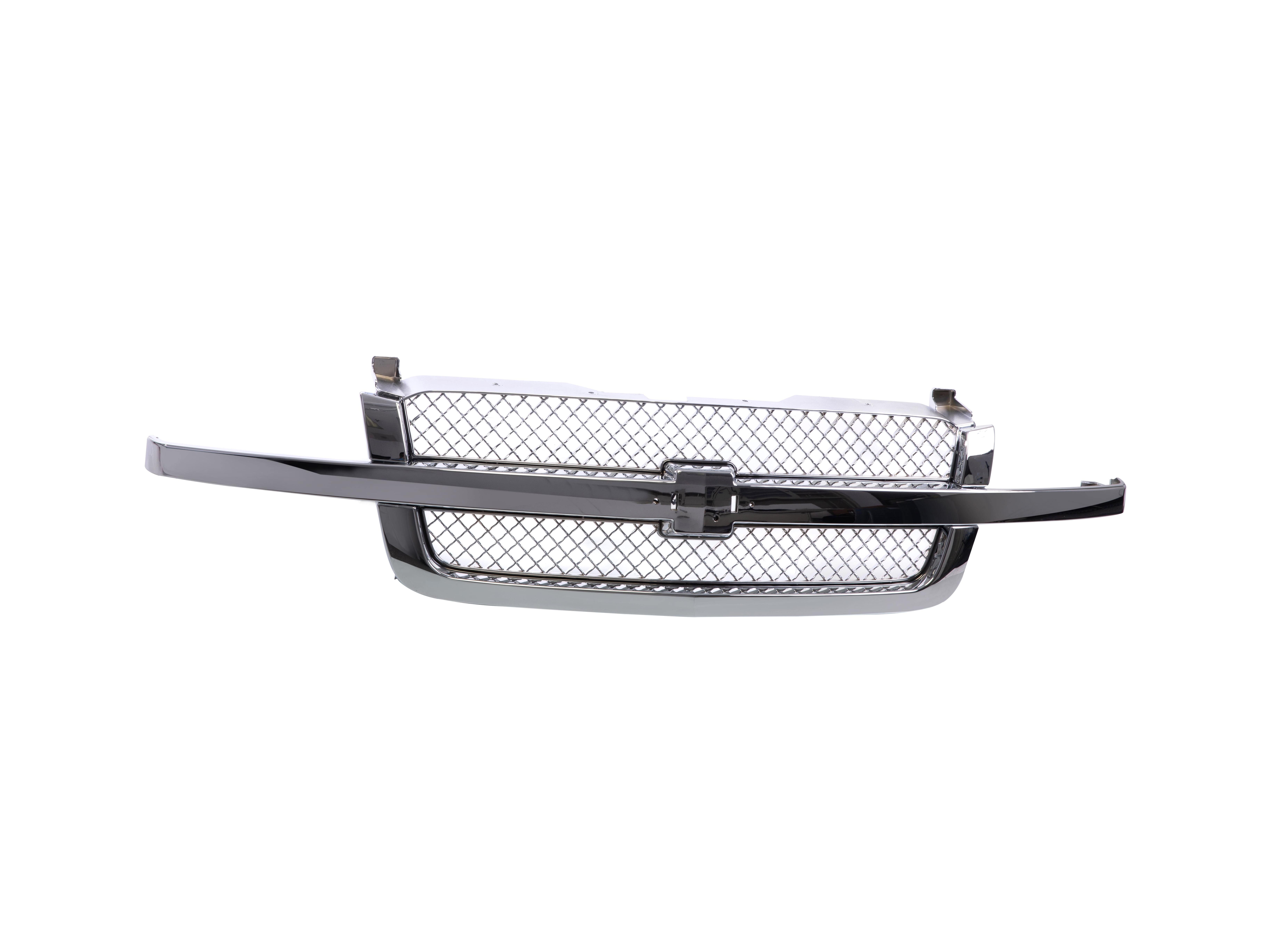 Tomoka Replacement Parts Front Grille Grill All Chrome With Mesh Insert With Center Bar Compatible With Chevrolet Silverado 1500 1500HD 2500 2500HD 3500 Classic 2003-2007 Pickup Truck