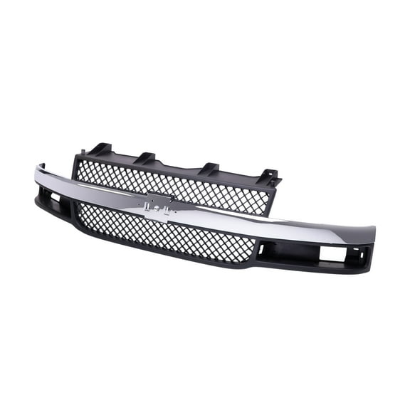 Tomoka Replacement Parts Front Grille Grill Black Shell Insert With Chrome Center Bar Molding Trim With Turn Signal Holes Compatible With Chevrolet 1500 2500 3500 4500 2003-2017 Van