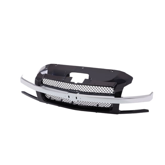 Tomoka Replacement Parts Front Grille Grill Black Shell With Mesh Insert With Chrome Center Molding Bar Without Body cladding Compatible With Chevrolet Avalanche 1500 2500 Pickup Truck 2002-2006