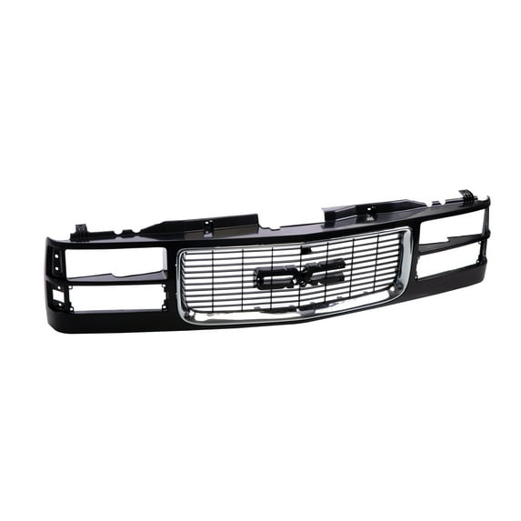 Tomoka Replacement Parts Front Grille Grill With Chromed Insert Opening Shell Molding With Composite Headlights Type Compatible With GMC C/ K 1500 2500 3500 Suburban Yukon 1994-1999 Pickup Truck
