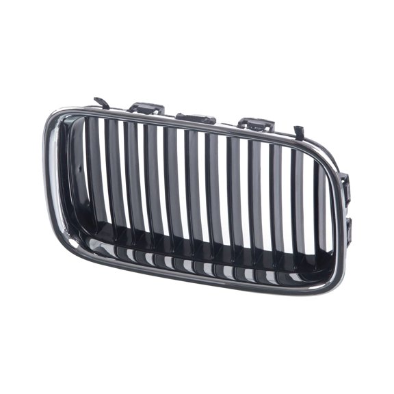 Tomoka Replacement Parts Front Right Passenger Side Upper Grille Grill Assembly With Chrome Shell Frame With Black Insert Bar Compatible With BMW 1992-1996 3 Series E-36 318 320 325 328 M3