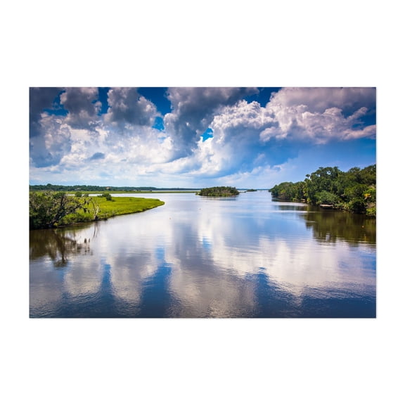 Tomoka River Reflections - Daytona Beach Florida Photography Landscape Nature Scenic Waterfall Summer Tropical Unframed Wall Art Print 32 x 48 inches