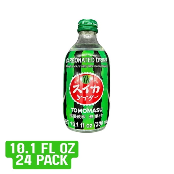 Tomomasu Japanese Carbonated Soda Suika, 10.1 fl oz, 24 pack
