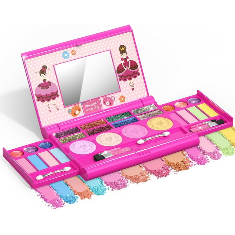 Tomons Kids Makeup Kit for Girl Washable Makeup Kit, Fold Out Makeup  Palette with Mirror, Make Up Toy Cosmetic Kit Gifts for Girls - Safety  Tested- Non Toxic, Pink 