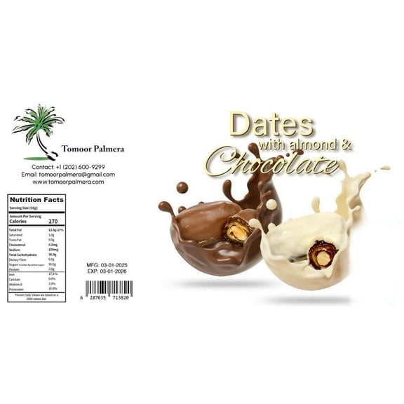 White & Milk Chocolate Coated Dates – Truly Natural & Delicious Delight | 1-Pack (3.5 oz)
