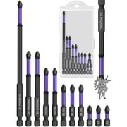Tomorotec 11PCS Magnetic Phillips Screwdriver Drill Bit Set - Anti-Slip, Shock-Absorbent for Precision & Durability, Compatible with Impact & Electric Screwdrivers, Drills for Everyday Tasks (Purple)