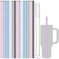 thumbnail image 1 of Tomorotec 12" Reusable Silicone Drinking Straws 15PCS with 2 Brushes, Compatible with Stanley Tumblers 40oz 30oz 20oz, Customizable for Various Drinkware, BPA-Free & Safe for Teeth (Morandi Colors), 1 of 8