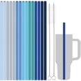 thumbnail image 1 of Tomorotec 15-Pack 12" Reusable Silicone Drinking Straws Fit for Stanley Tumblers 20, 30, 40 oz with 2 Cleaning Brushes, BPA-Free Food-Grade Vibrant Colors Flexible Straws for Family Use (Sea Colors), 1 of 7
