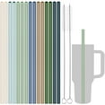 thumbnail image 1 of Tomorotec 15-Pack 12" Reusable Silicone Drinking Straws Fit for Stanley Tumblers 20, 30, 40 oz with 2 Cleaning Brushes, BPA-Free Food-Grade Vibrant Colors Flexible Straws for Family (Nature Colors), 1 of 7