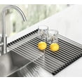 thumbnail image 1 of Tomorotec 21" x 15.5" Roll Up Dish Drying Rack Over Sink Drying Rack Sink Cover Kitchen Sink Accessories Gadget Multipurpose Organizer Foldable Stainless Steel Drainer, 1 of 7