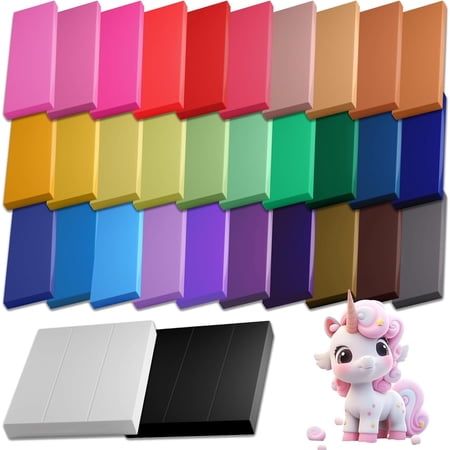 Tomorotec 32-Color Soft Polymer Clay Set with Easy Instructions - Non-Sticky, Non-Fading DIY Craft Kit for Kids Artists - Non-Toxic, Environmentally Friendly Materials price history and forecast - Tomorotec TOY-0006-20g32