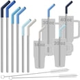 thumbnail image 1 of Tomorotec 6-Pack Reusable Stainless-Steel Straws with Silicone Tips, 3 Sizes Compatible with Stanley Tumblers 40OZ 30OZ 20OZ 14OZ, Dishwasher Safe, Includes 2 Cleaning Brushes (Ocean Gradient), 1 of 9